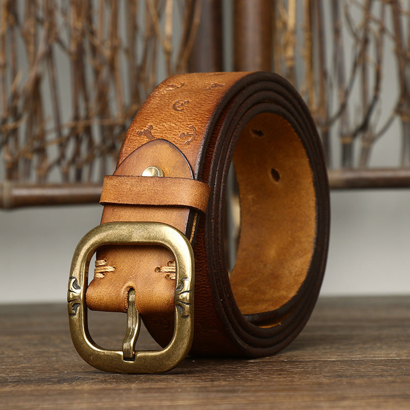 Embossed Casual Jeans Belt