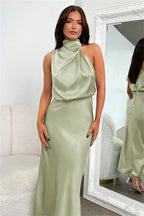 Regal High-Collar Maxi