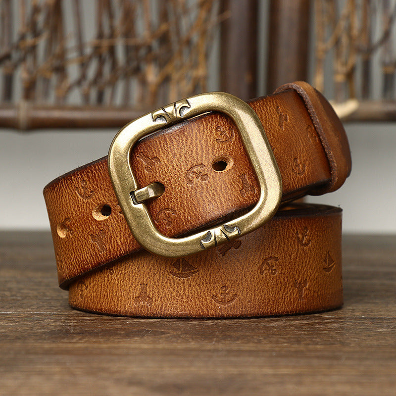 Embossed Casual Jeans Belt