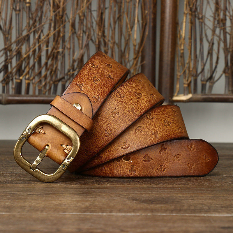 Embossed Casual Jeans Belt