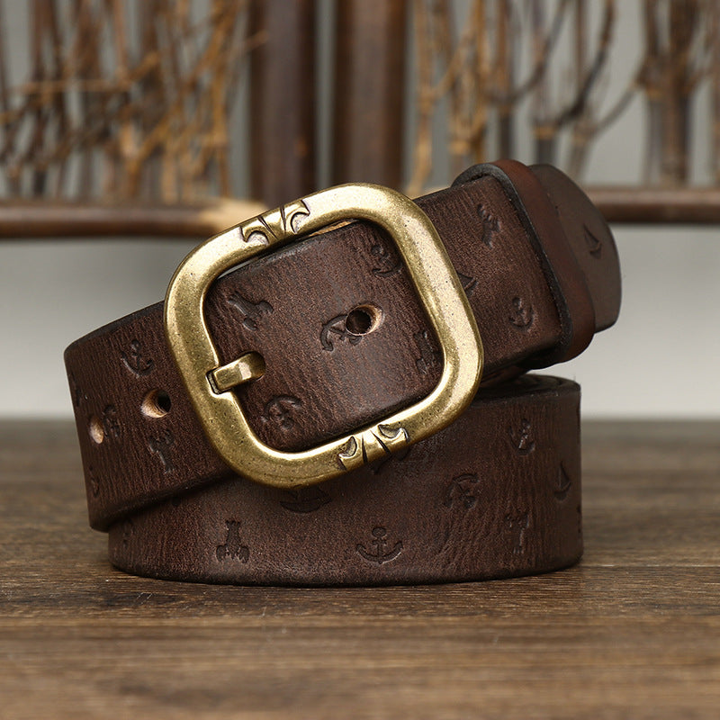 Embossed Casual Jeans Belt
