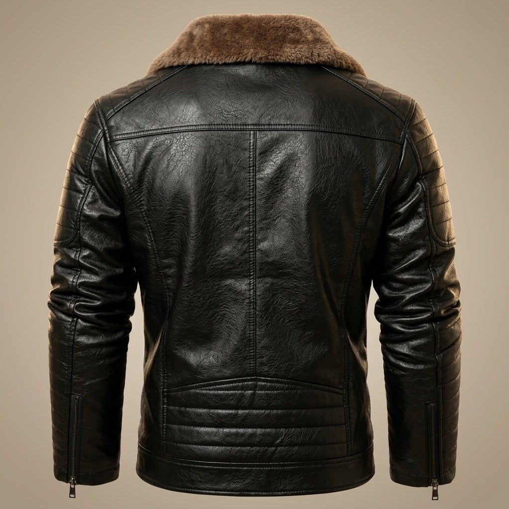 Men's Winter Fleece Leather Jacket