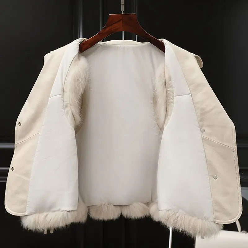 Faux Fur Sleeveless Vest Jacket