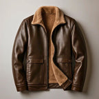 Stand Collar Faux Fur Leather