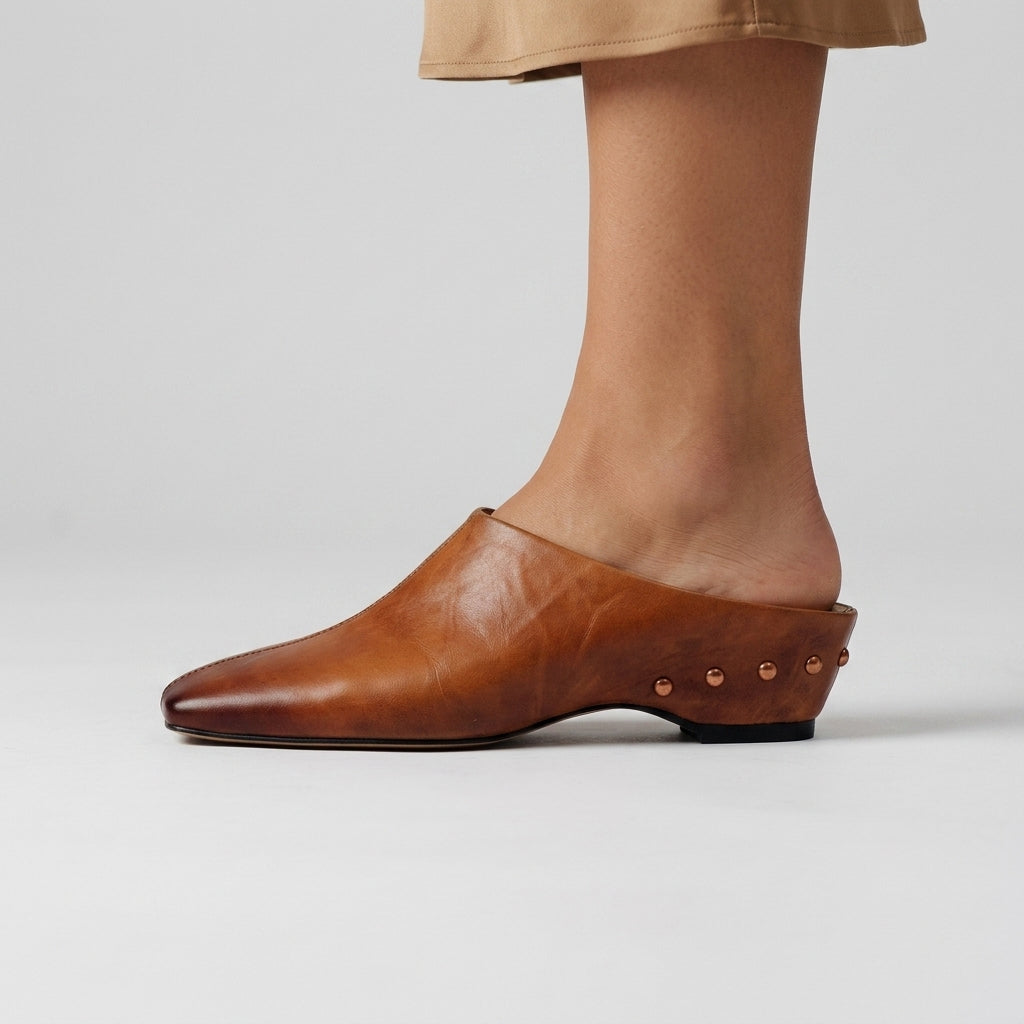 Chunky Mid Heel Slippers