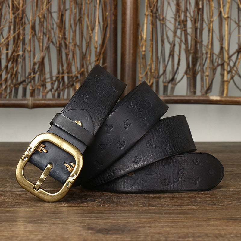 Embossed Casual Jeans Belt