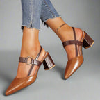 Chunky Heel Slingback Sandals