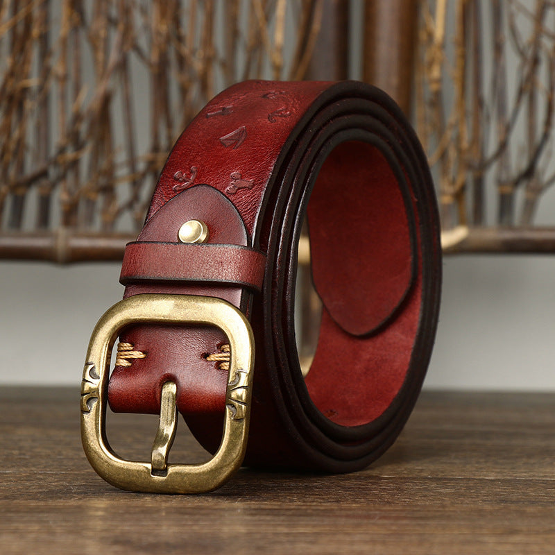 Embossed Casual Jeans Belt
