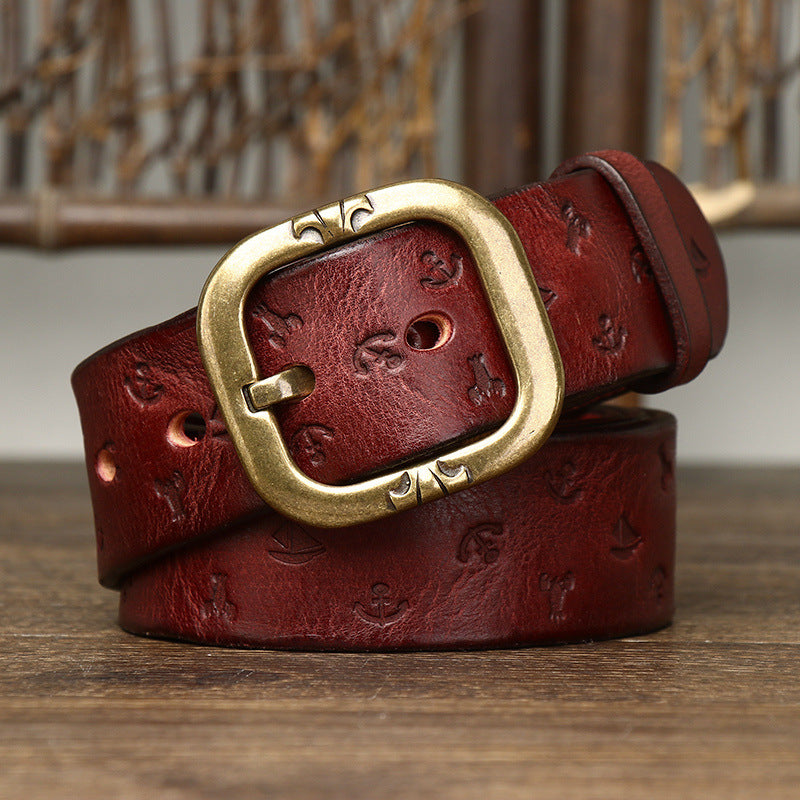 Embossed Casual Jeans Belt