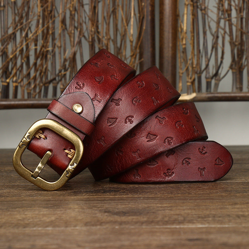 Embossed Casual Jeans Belt