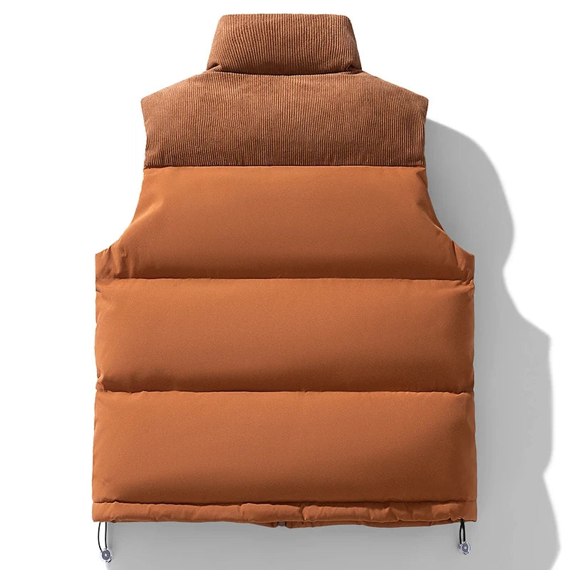 Collar Padded Sleeveless Vest