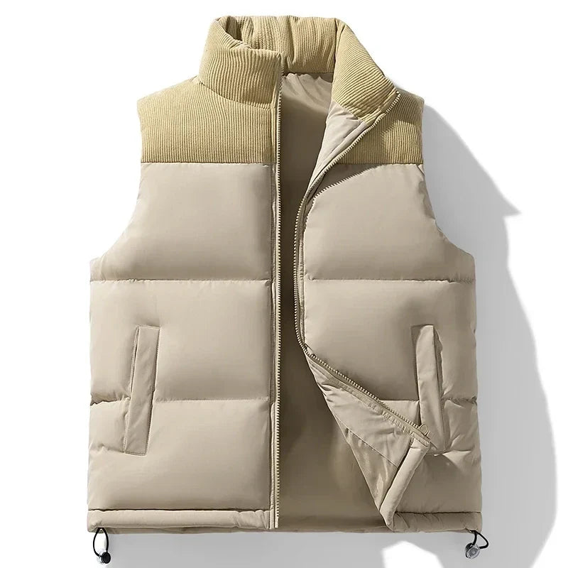 Collar Padded Sleeveless Vest