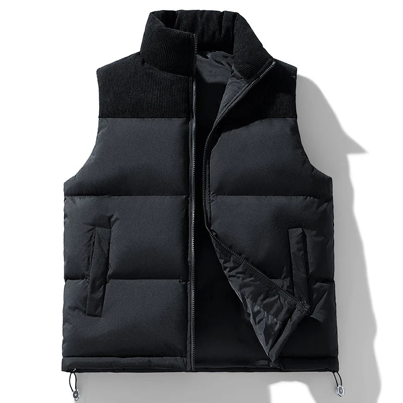 Collar Padded Sleeveless Vest