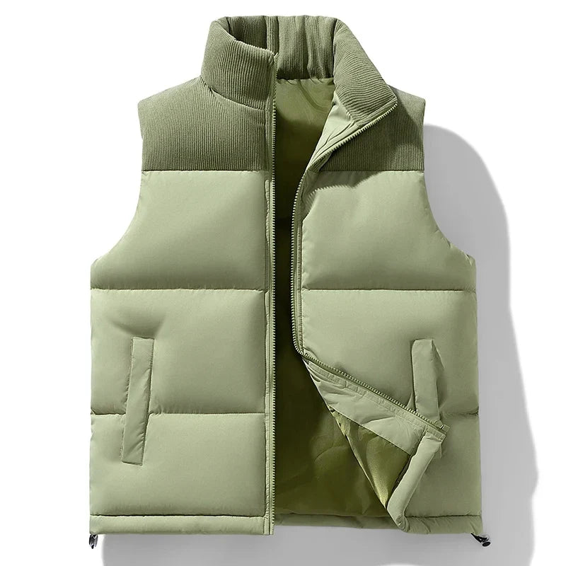Collar Padded Sleeveless Vest
