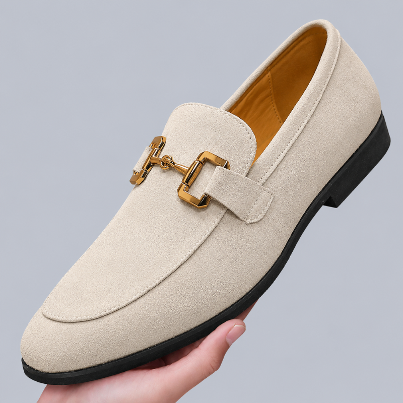 Horsebit Suede Slip-On Loafers