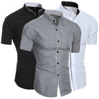 Slim Fit Stand Collar Shirt