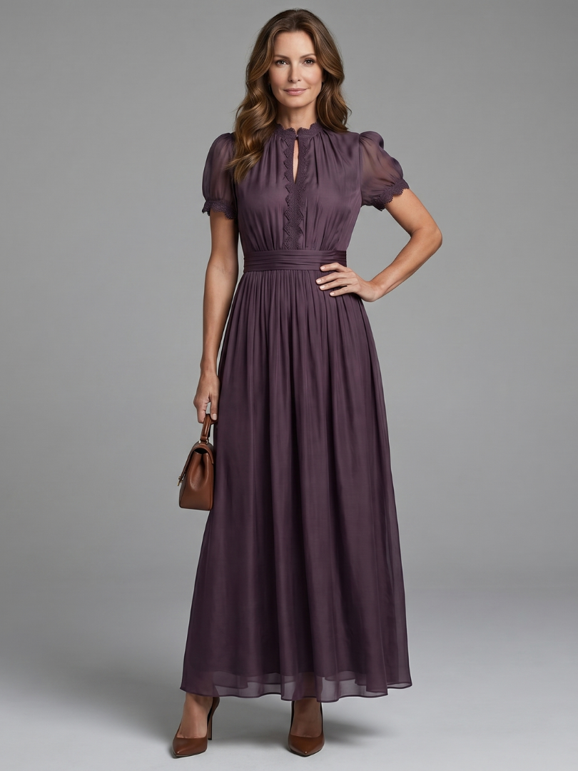 Vintage Pleated Maxi Dress