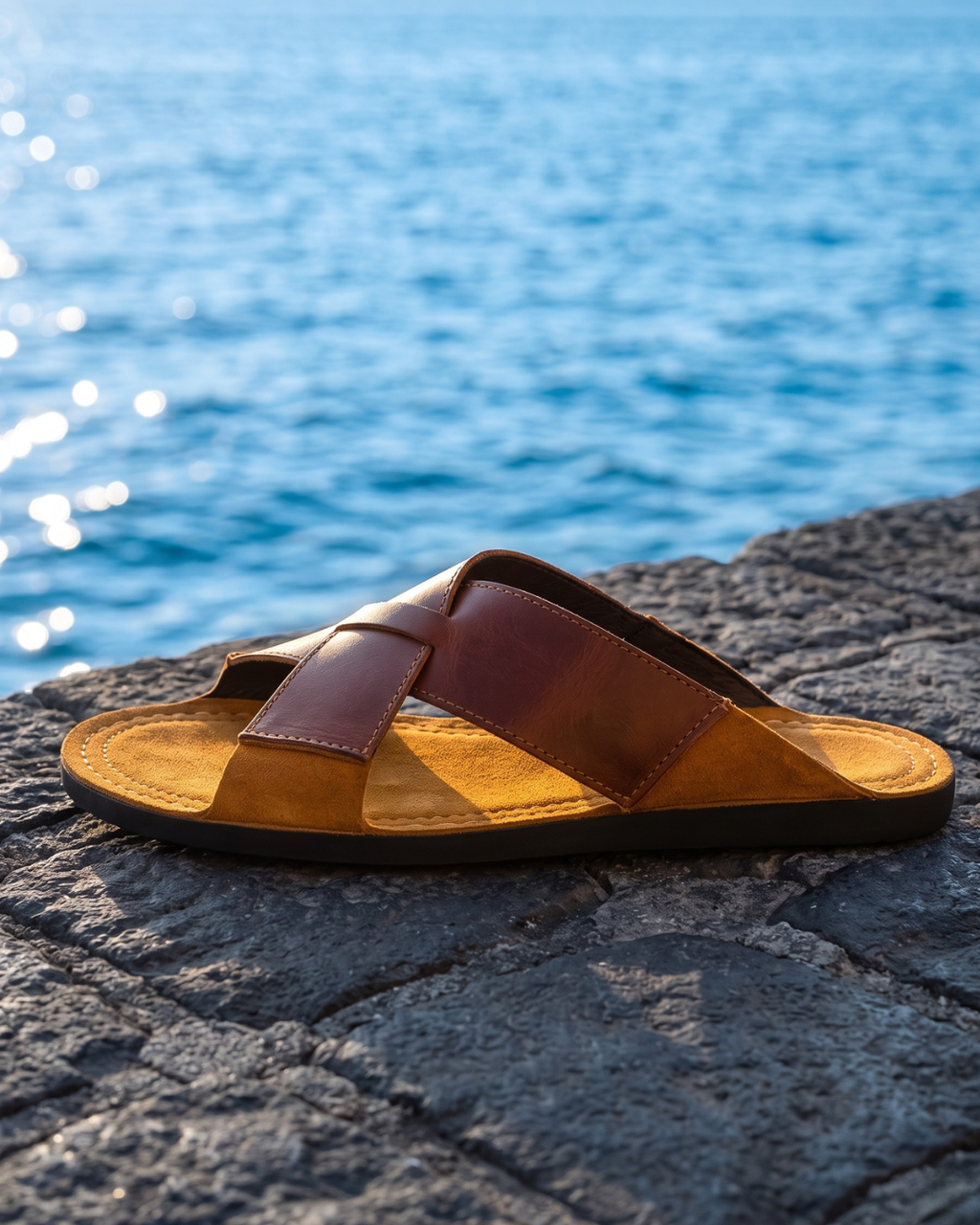 Genuine Leather Slide Sandals