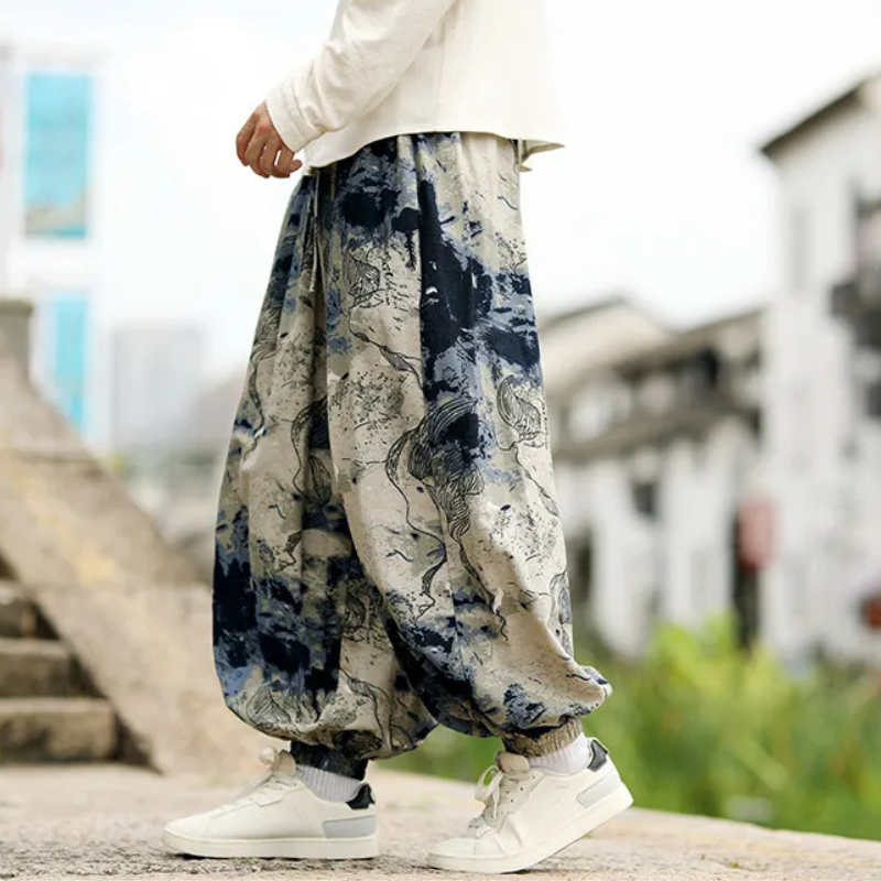 Breathable Blend Baggy Trousers
