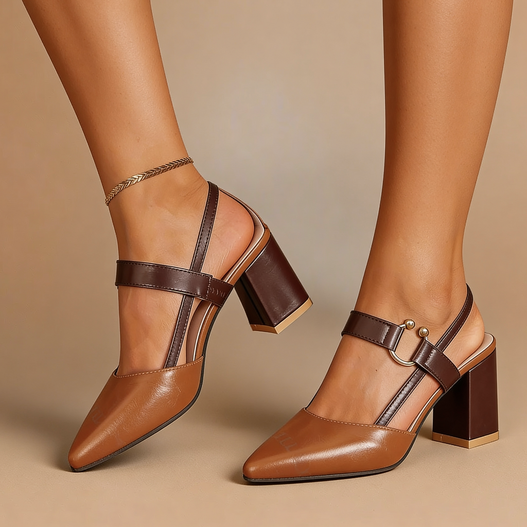 Chunky Heel Slingback Sandals