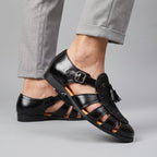 Tassel Buckle Leather Sandals