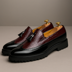 Crocodile Embossed Slip-On Loafers