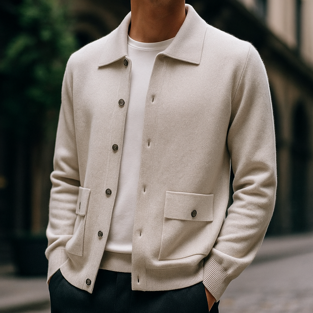 Thick Knitted Button-Up Sweater