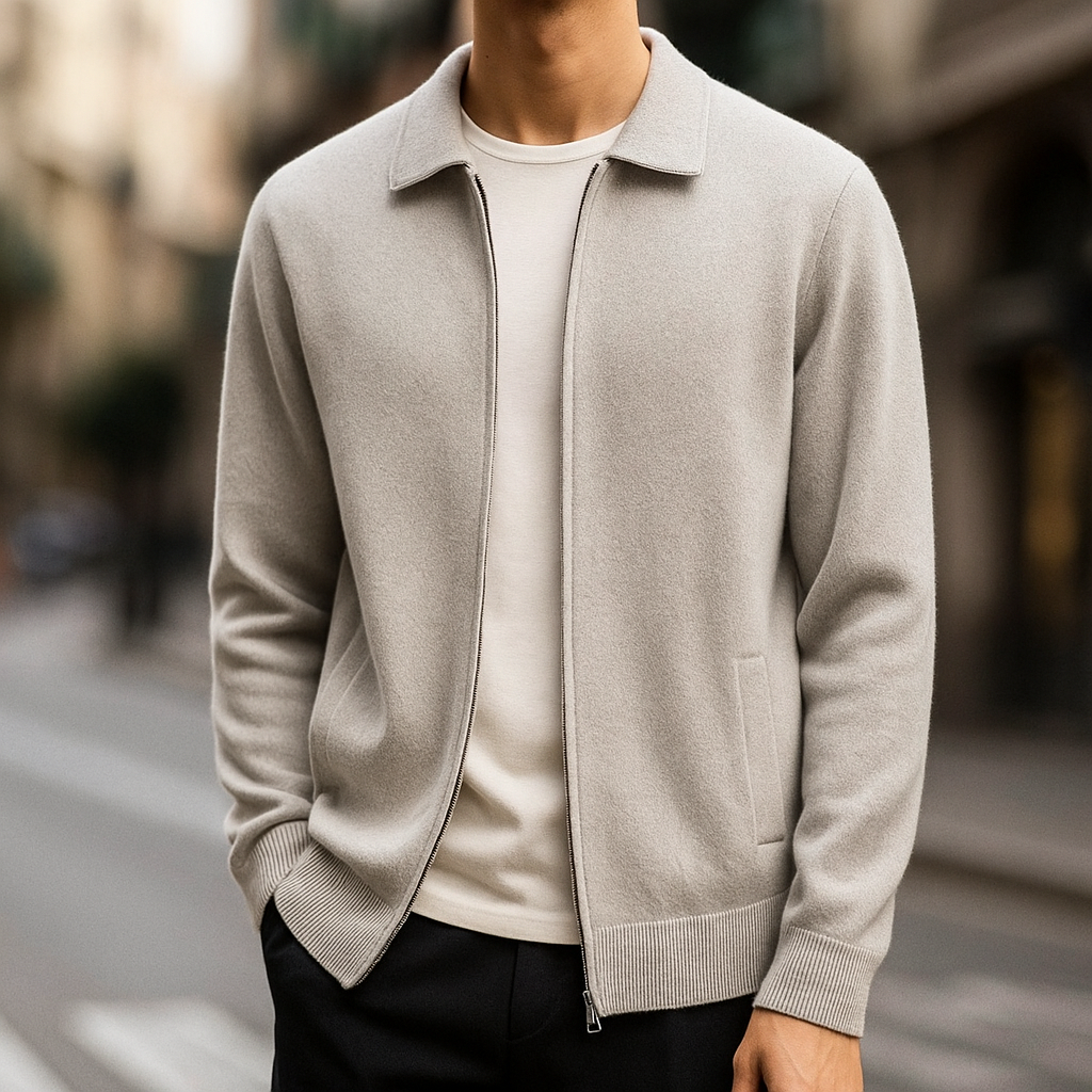 Cashmere Zip Cardigan Jacket