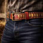 Rivet Studded Cowhide Belt
