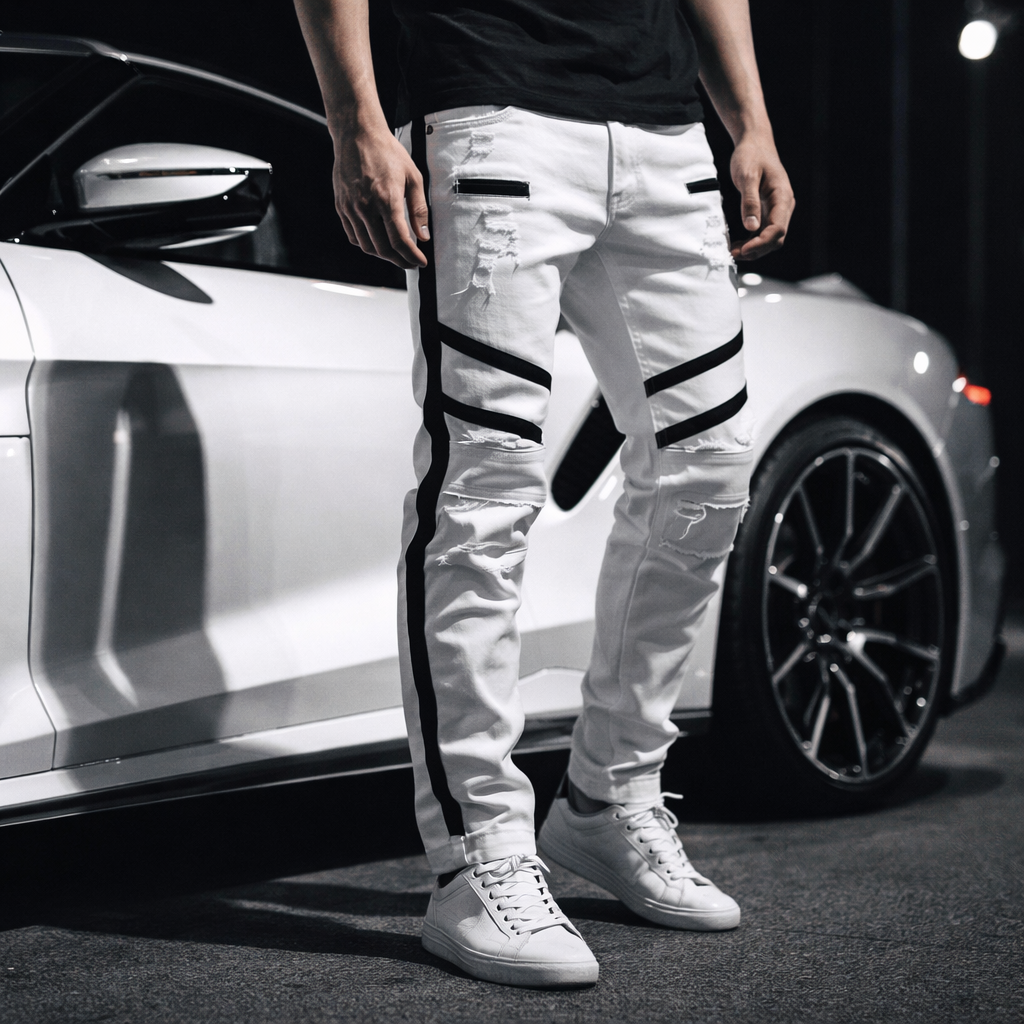 Men’s Patchwork Slim Fit Jeans