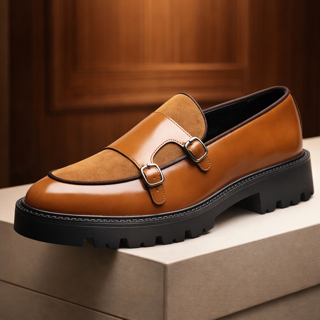 Leather British Monk Loafers