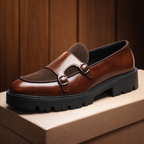 Leather British Monk Loafers