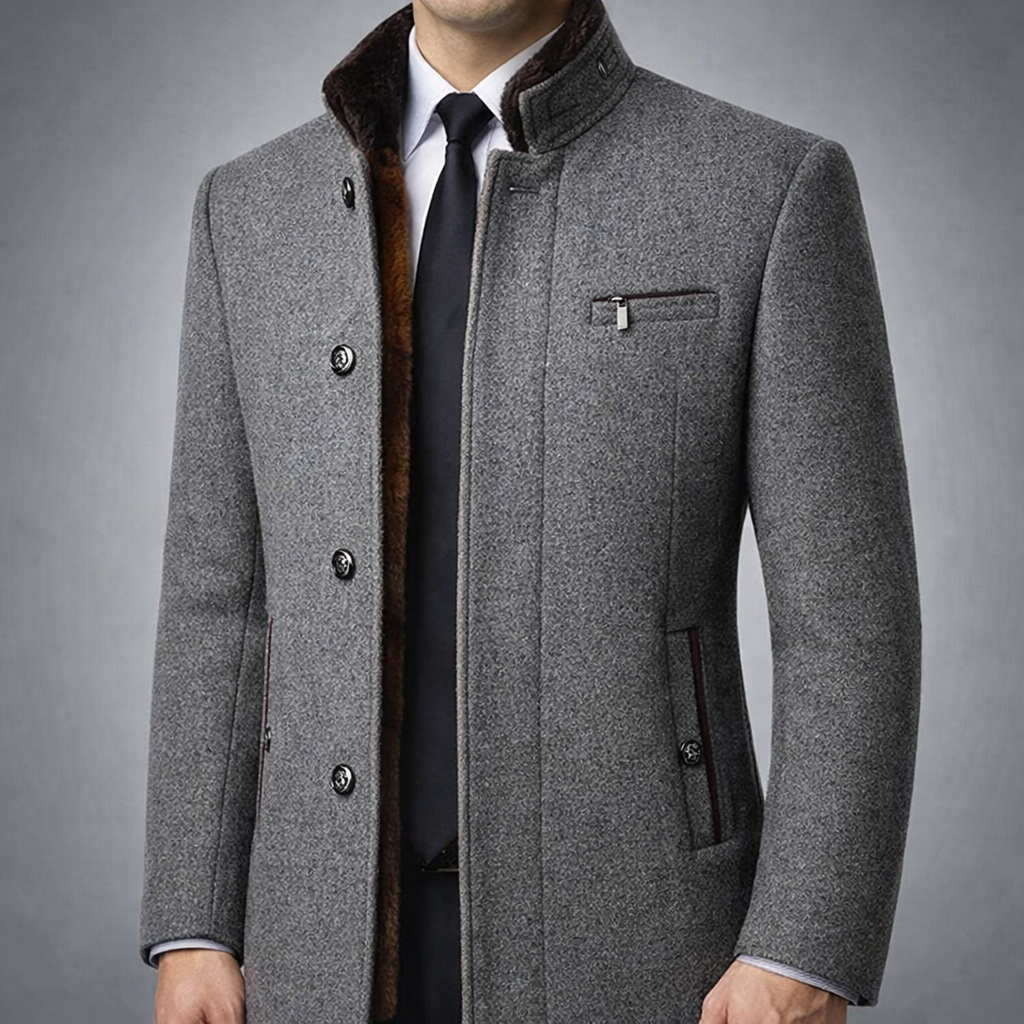 Stand Collar Woollen Coat