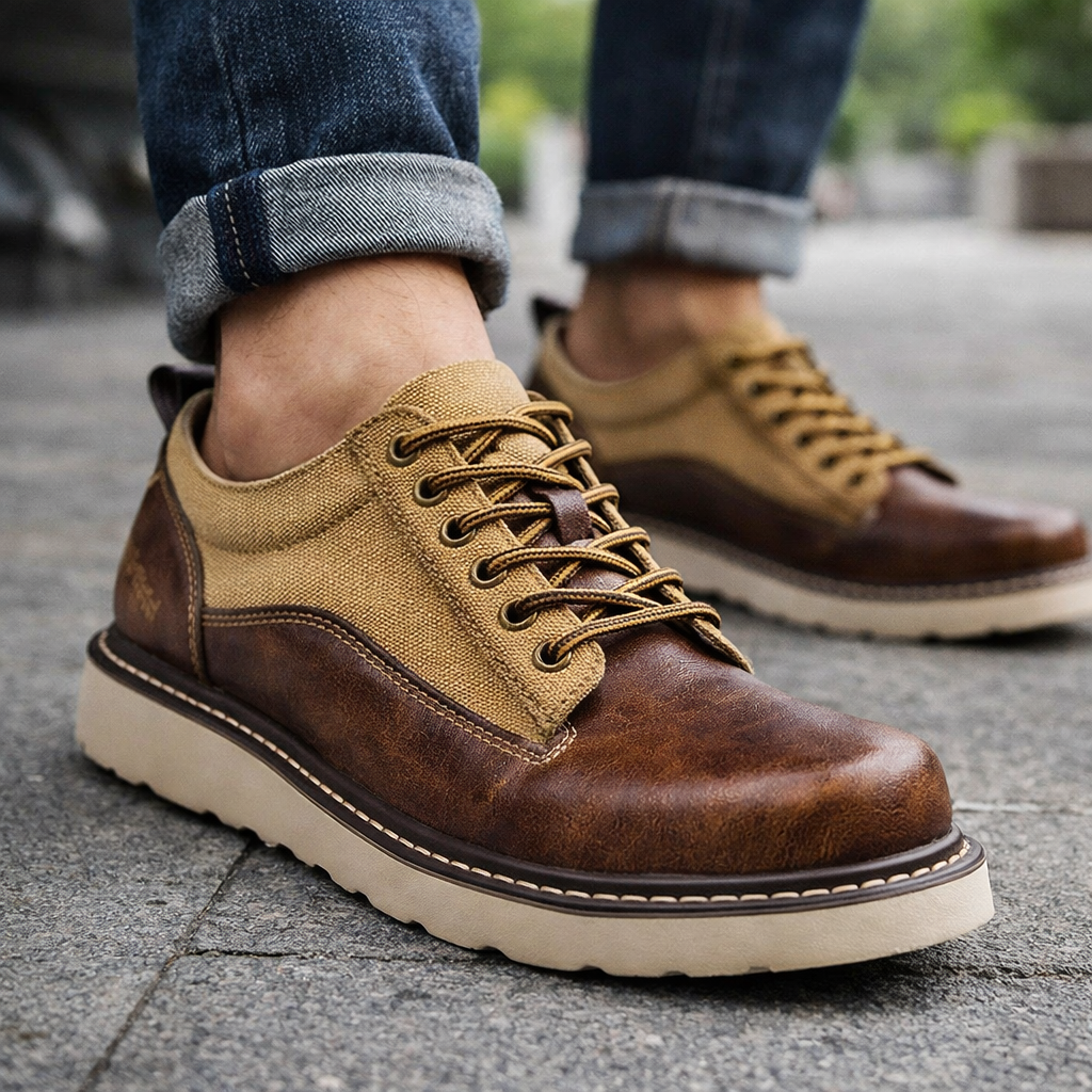 Retro Leather Canvas Shoes