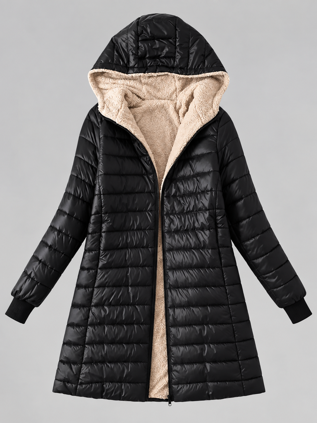 Hooded Zipper Parka Cardigan