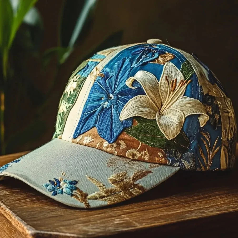 Vintage Floral Embroidered Cap