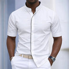Slim Fit Stand Collar Shirt