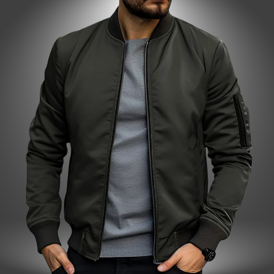 Zip-Up Bomber Windbreaker Jacket