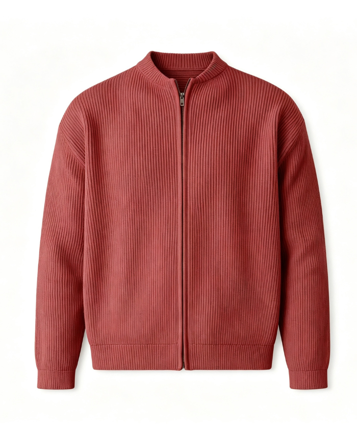 Corduroy Zip-Up Cardigan