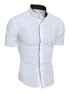 Slim Fit Stand Collar Shirt
