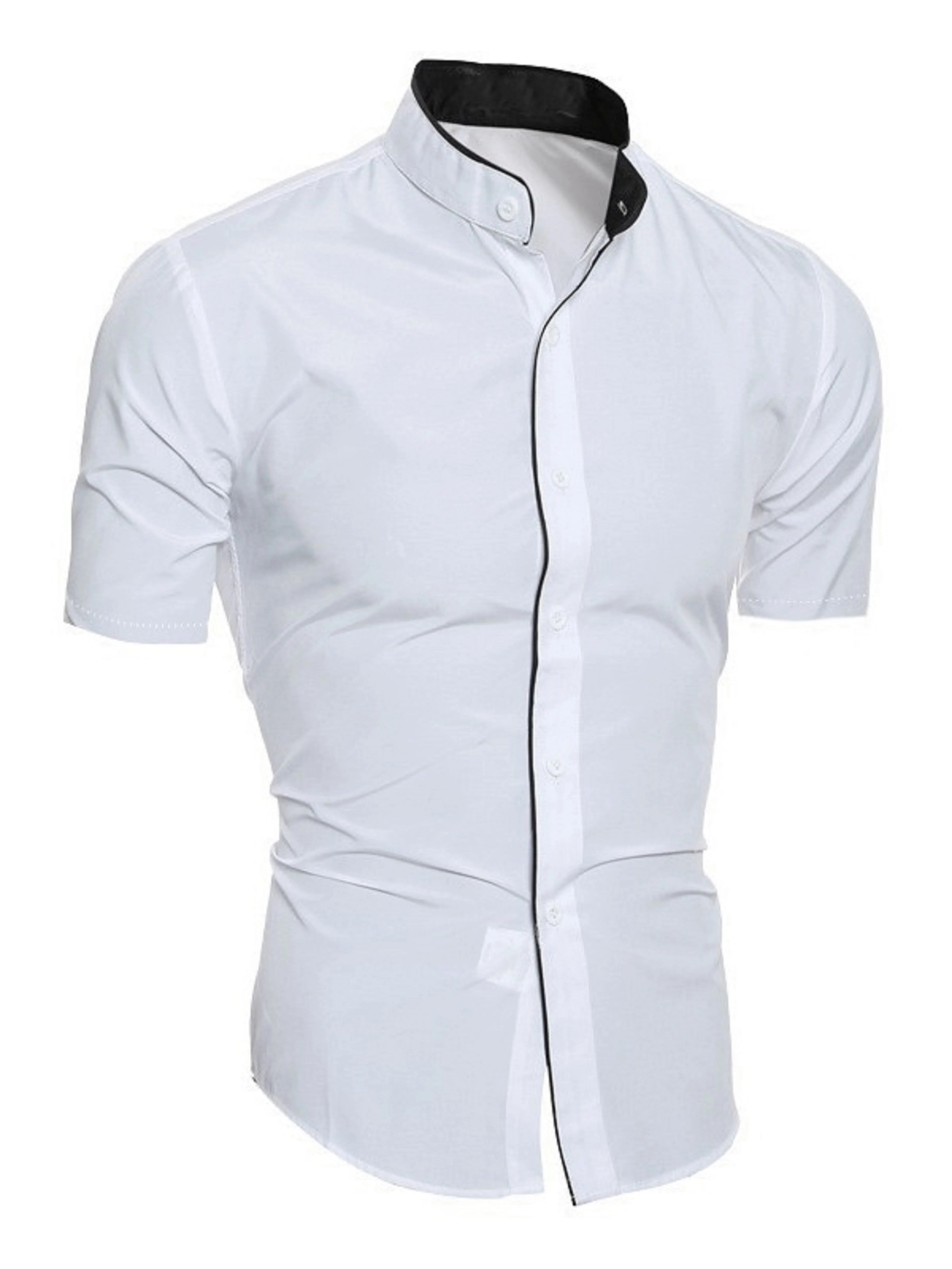Slim Fit Stand Collar Shirt