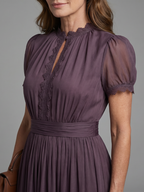 Vintage Pleated Maxi Dress