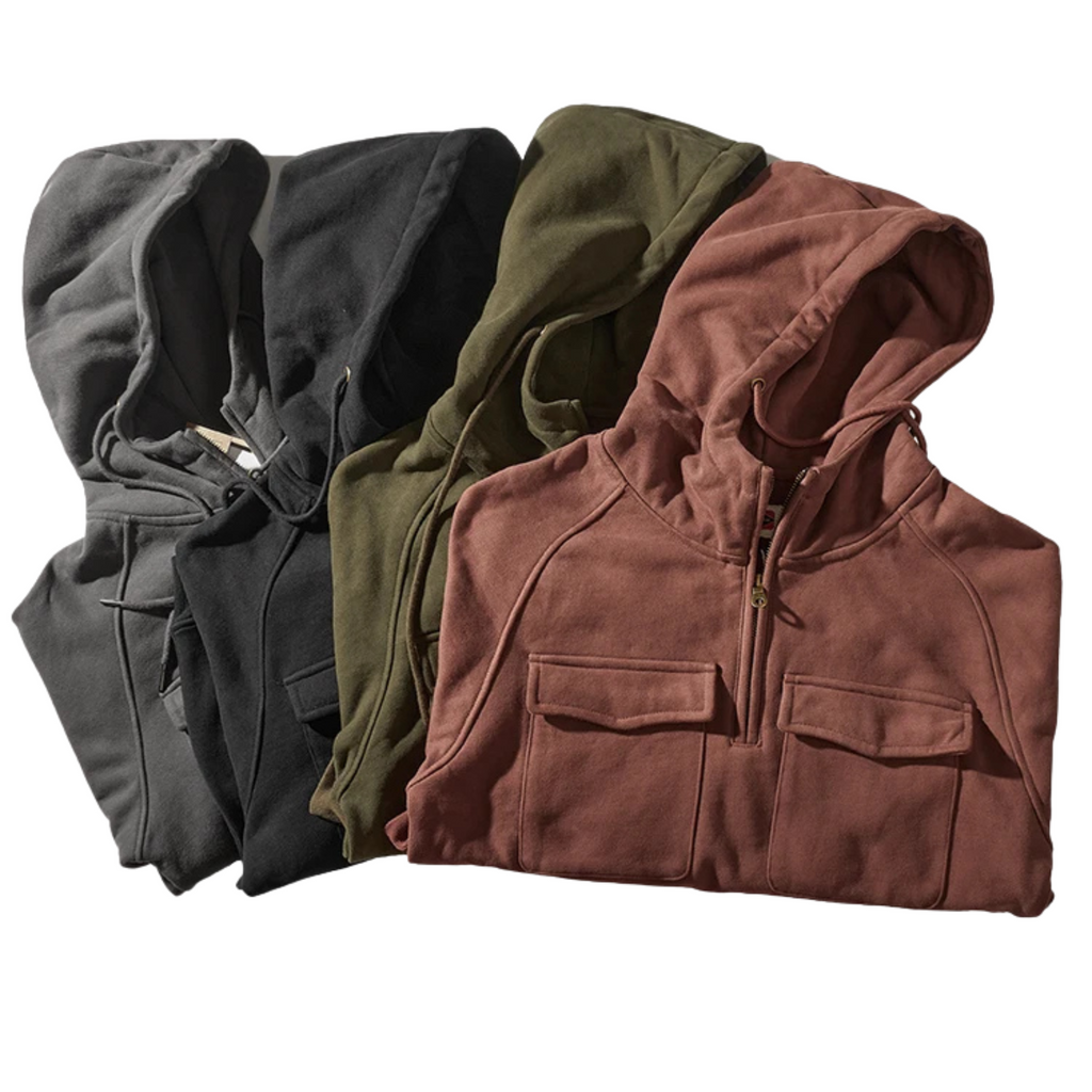 Vintage Multi-Pocket Zip Hoodie