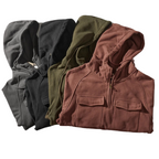 Vintage Multi-Pocket Zip Hoodie