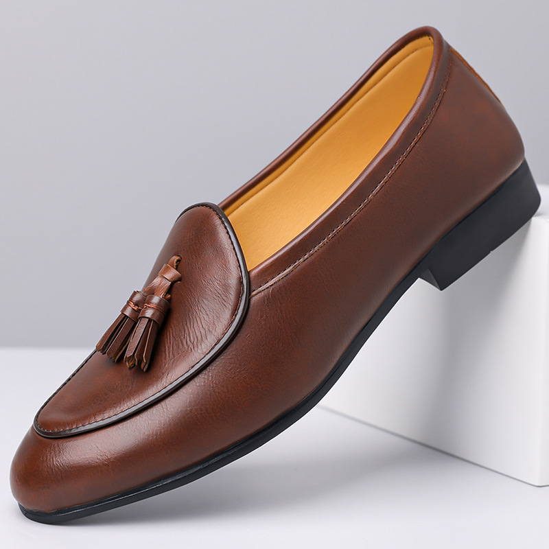 Tassel Leather Dress Loafers