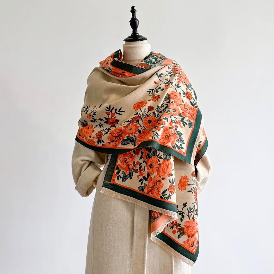 Floral Tasseled Pashmina Shawl