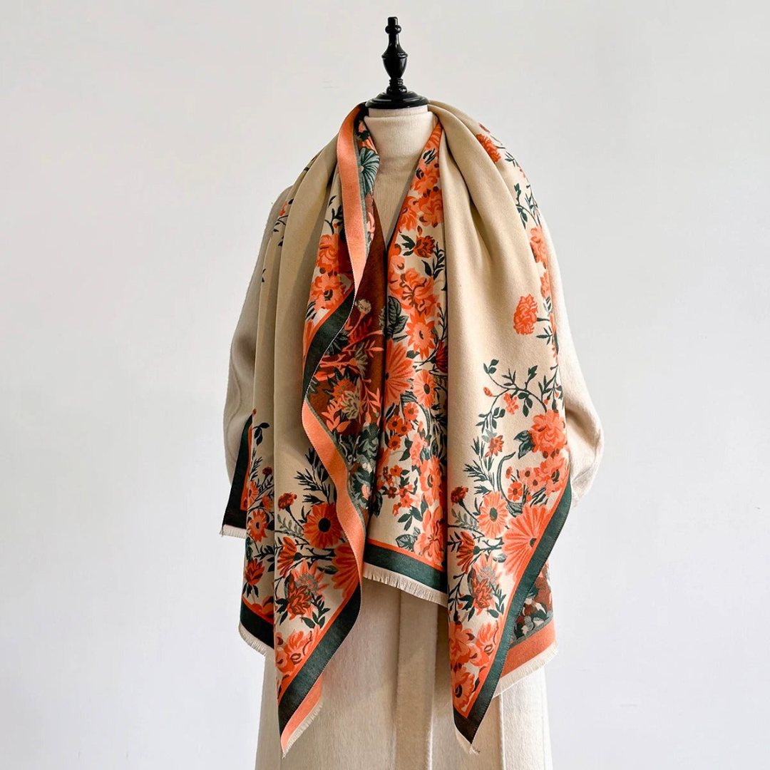 Floral Tasseled Pashmina Shawl