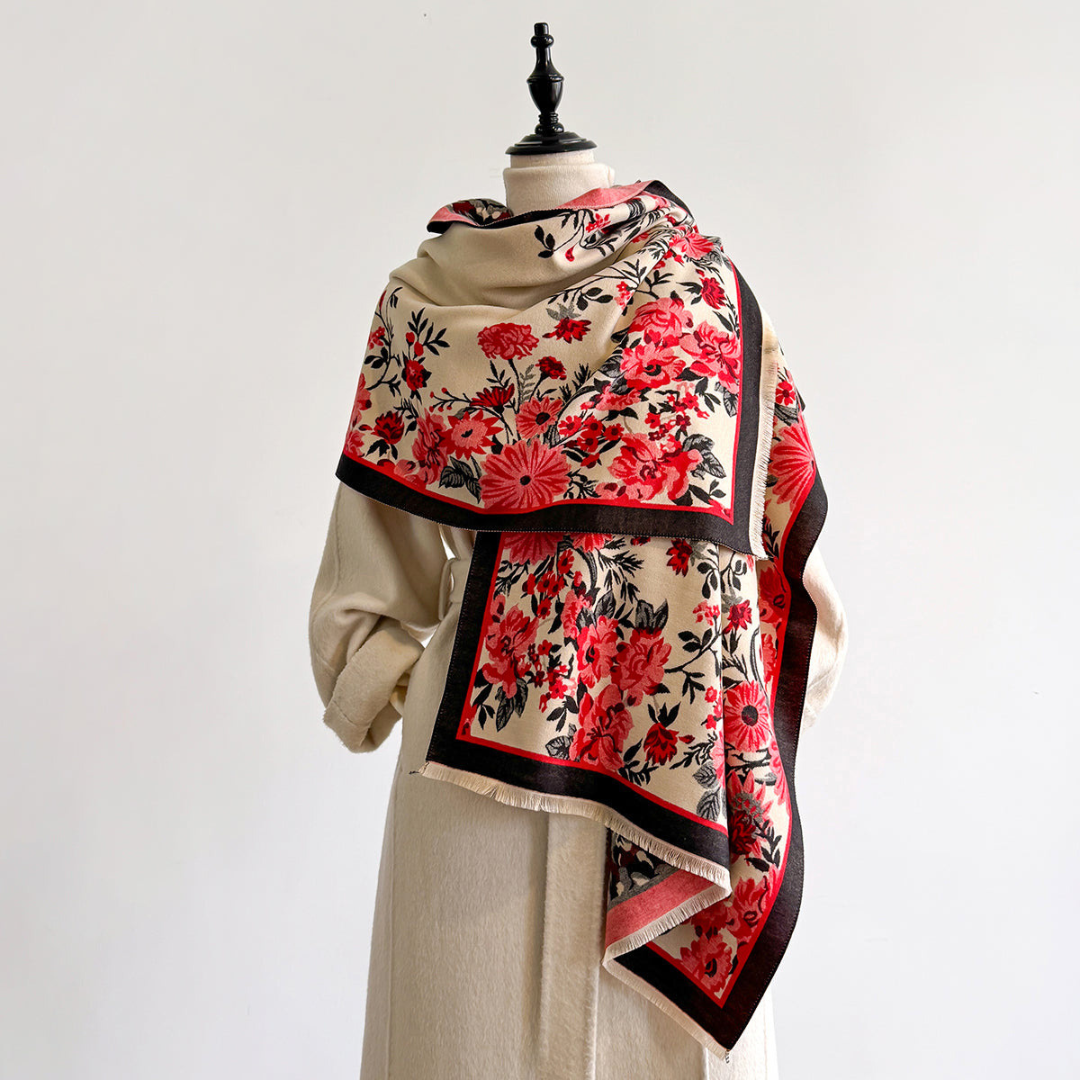 Floral Tasseled Pashmina Shawl