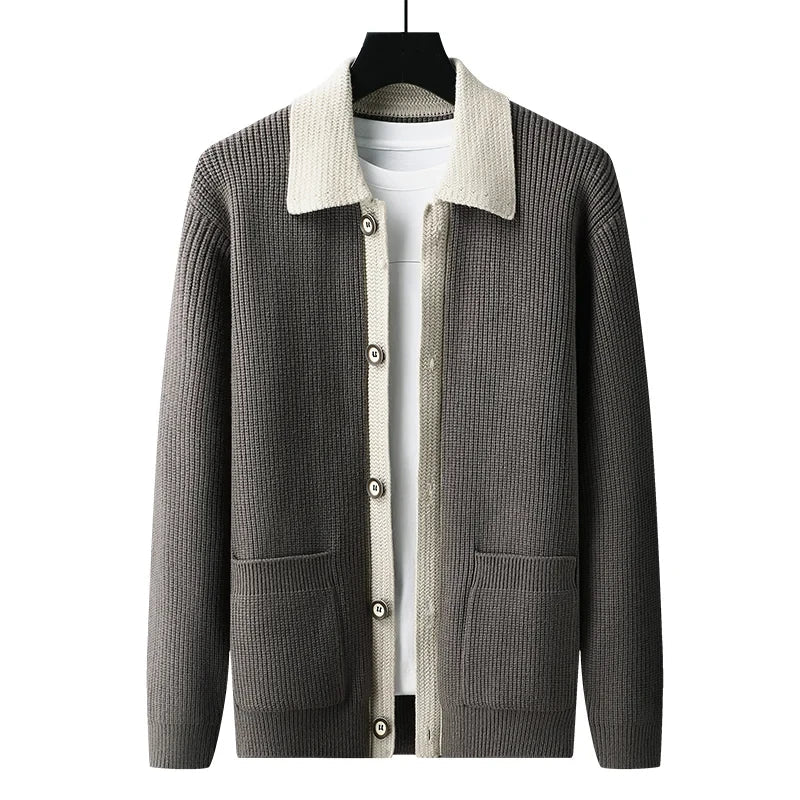 Turn-Down Collar Cardigan