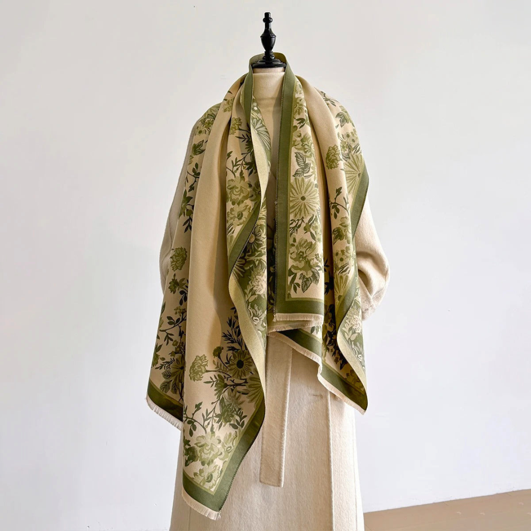 Floral Tasseled Pashmina Shawl